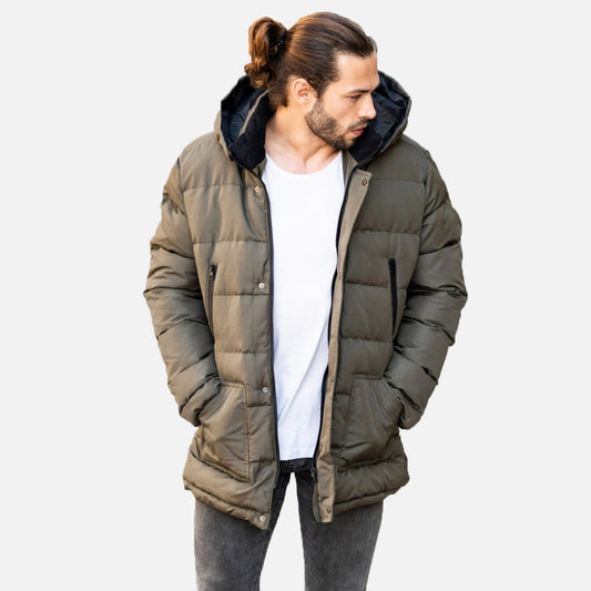 Long Zipper Puffer Jacket